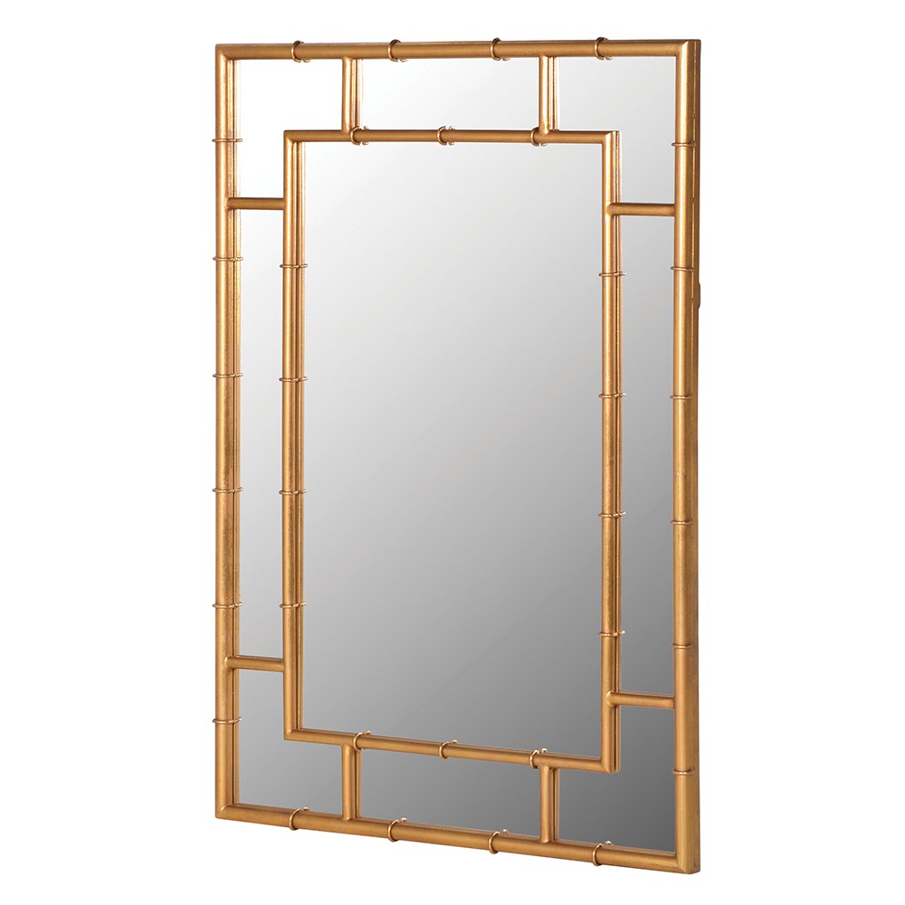 Gold Mock Bamboo Mirror