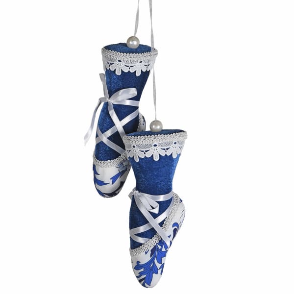 Blue and White Ballet Shoes Christmas Decoration