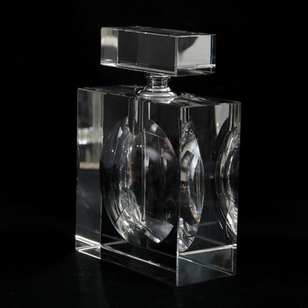 Large Flat Crystal Perfume Bottle