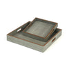 Set of 2 Faux Shagreen Leather Tray