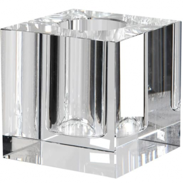 Single Stem Crystal Square Vase