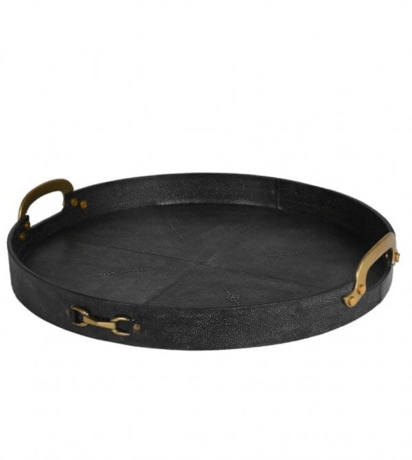 Hicks Shagreen Tray with Handles